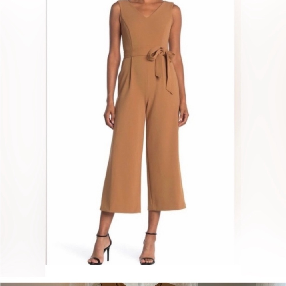 NEW CLAVIN KLEIN WIDE LEG CROP JUMPSUIT WOMENS SZ 6